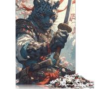 Adults Jigsaw Puzzles 500 Pieces Panther Samurai Blossom Puzzle Jigsaw Interacting with Family Members 500pcs (52x38cm)