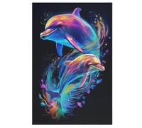 Adults Kids Puzzle Jigsaw 1000 Pieces Animal Dolphin Wooden Puzzles Educational Game Toy Family Decoration （78×53cm）