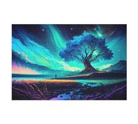 Adults Kids Puzzle Jigsaw 1000 Pieces Jigsaw Cosmic Tree of Life Jigsaw Wooden Puzzle Educational Game Toy Family Decoration （75×50cm）