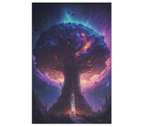 Adults Kids Puzzle Jigsaw 1000 Pieces Jigsaw Cosmic Tree of Life Jigsaw Wooden Puzzle Educational Game Toy Family Decoration （78×53cm）