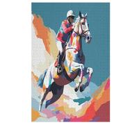 Adults Kids Puzzle Jigsaw 1000 Pieces Jigsaw Horse Racing Jigsaw Wooden Puzzle Educational Game Toy Family Decoration (78×53cm)