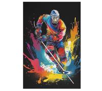 Adults Kids Puzzle Jigsaw 1000 Pieces Jigsaw Ice Hockey Jigsaw Wooden Puzzle Educational Game Toy Family Decoration （78×53cm）