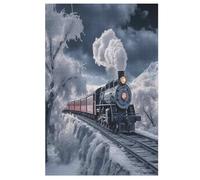 Adults Kids Puzzle Jigsaw 1000 Pieces Jigsaw Steam Train Jigsaw Wooden Puzzle Educational Game Toy Family Decoration （78×53cm）