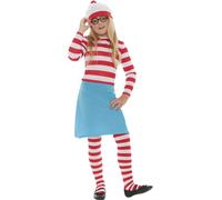 Where's Wally? Official Wenda Costume Red & White Girls Small Childrens Book Day