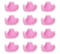 Adults Marabou Cowgirl Hat - Pack of 12 - Pink Lilac Felt Cowboy Hat with Marabou Trim - Adults Fluffy Trim Cowgirl Hat Western Party Hen Party Fancy Dress Accessory
