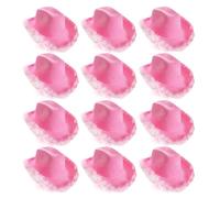 Adults Marabou Cowgirl Hat - Pack Of 6 - Baby Pink Felt Cowboy Hat with Marabou Trim - Adults Fluffy Trim Cowgirl Hat Western Party Hen Party Fancy Dress Accessory