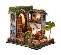Adults Miniature House Kits Warm Light Realistic Creative Fun Wooden | Building Model Room House Puzzle for Bedroom, Office, Lounge, Studio, Bookshelf, Shelf, Table, Cabinet
