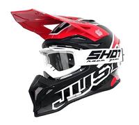 Adults Motocross Helmet Just1 J39 Thruster Red White Black - ECE 22.06 ACU Gold Approved MX Off Road Helmet - FREE MX Goggles (L)