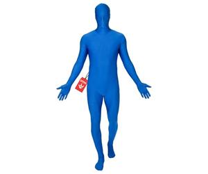 Adults MSUIT Blue Second Skin Halloween Fancy Dress Costume - size Medium - 5'-5'4 (152cm-163cm)