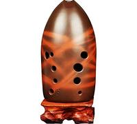 Adults ocarina 11-hole Pottery Xun Double Cavity Flat Xun Pronunciation Sensitive Professional Playing Ethnic Wind Instruments ocarina instrument (Color : F)