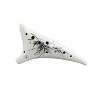 Adults ocarina 12 Holes Warped-tail Ceramic Ocarina Alto C Hand Painted Musical Instrument with Lanyard Music Score Protective Bag ocarina instrument (Color : 01)