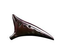 Adults ocarina 12 Holes Warped-tail Ceramic Ocarina Alto C Hand Painted Musical Instrument with Lanyard Music Score Protective Bag ocarina instrument (Color : 02)