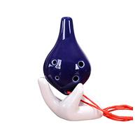 Adults ocarina 6-hole Color Glaze Alto AC Tune Long-mouth Ocarina Six-hole Student Beginner Ceramic Ocarina With Lanyard ocarina instrument (Color : 01)
