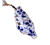 Adults ocarina 6-hole Ocarina 6-hole Mini Super High-pitched F Key Blue And White Gold-painted Necklace Small Ocarina ocarina instrument