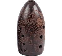 Adults ocarina Double-cavity Nine-hole Pottery Xun Black Pottery Smoked And Burned Professionally Played Pottery Xun Wind Instrument ocarina instrument (Color : F)