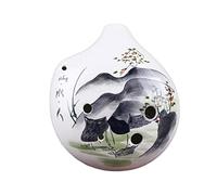 Adults ocarina Hand-painted AF Ocarina 6-hole Mid-tone F Tone Beginner Ceramic Ocarina Sound Deep And Thick ocarina instrument (Color : 02)