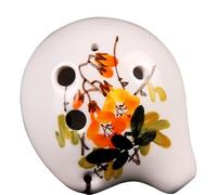 Adults ocarina Hand-painted Bend-shaped 6-hole Alto C Key (AC) Six-hole Children's Beginner Ceramic Ocarina ocarina instrument (Color : 08)