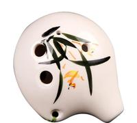 Adults ocarina Hand-painted Bend-shaped 6-hole Alto C Key (AC) Six-hole Children's Beginner Ceramic Ocarina ocarina instrument (Color : 05)