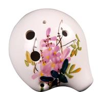Adults ocarina Hand-painted Bend-shaped 6-hole Alto C Key (AC) Six-hole Children's Beginner Ceramic Ocarina ocarina instrument (Color : 01)