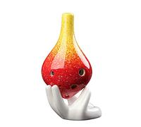 Adults ocarina Long Mouth Gradual Change Pottery Ocarina 6 Hole Creativity Color Student Ceramics Ocarina Handmade Beginner AC Tone ocarina instrument (Color : 06)