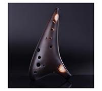 Adults ocarina Natural Clay Smoked Burn 12 Holes Ocarina Alto G Ocarina Good Sound ocarina instrument (Color : 02)
