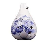 Adults ocarina Performance Type 6-hole Bass C Key (BC) Six-hole Beginner Hand-painted/smoked Ceramic Ocarina ocarina instrument (Color : 02)