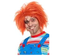 Adults Official Chucky Halloween Wig Ginger Short Frizzy Crazy Hair