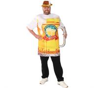 Adults Oktoberfest Costume Men Beer Stein & Bavarian Hat Set, One Size Stag | Two-piece beer stein costume and brown Bavarian feather hat, one size for men, lightweight polyester, Oktoberfest ready