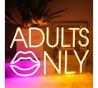 Adults Only Neon Sign Pink Lip Sexy LED Neon Light for Bedroom Bar Decor
