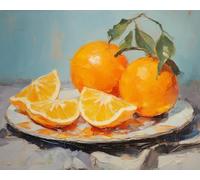 Adults' Paint by Number,Still Life Fruit Oranges,DIY Easy Acrylic Paint by Numbers Arts and Crafts,40x50cm,Without Frame