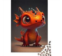Adults Paper Jigsaw Cute Orange Dragon 10 1000 Pieces of Jigsaw Puzzles Rectangular Puzzle Intellectual Development Game 1000pcs (38x26cm)