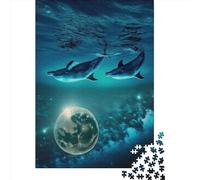 Adults Paper Jigsaw Dolphin 21 1000 Pieces of Jigsaw Puzzles Rectangular Puzzle Intellectual Development Game 1000pcs (38x26cm)