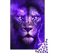 Adults Paper Jigsaw Lion Portrait 1000 Pieces of Jigsaw Puzzles Rectangular Puzzle Intellectual Development Game 1000pcs (38x26cm)