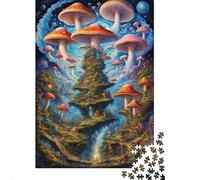 Adults Paper Jigsaw Magic_Mushroom 1000 Pieces of Jigsaw Puzzles Rectangular Puzzle Intellectual Development Game 1000pcs (38x26cm)
