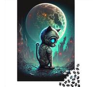 Adults Paper Jigsaw Space Mechanical Cat 1000 Pieces of Jigsaw Puzzles Rectangular Puzzle Intellectual Development Game 1000pcs (38x26cm)
