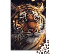 Adults Paper Jigsaw Tiger Lighting 1000 Pieces of Jigsaw Puzzles Rectangular Puzzle Intellectual Development Game 1000pcs (38x26cm)