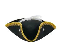 Adults Pirate Hats Deluxe Tricorn Hat Vintage Party Cap with Gold Trimming | Suitable for Carnival