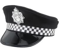 Adults Police Hat with Badge - Unisex British Police Officer Costume Accessory for Men & Women, Fancy Dress Cop Policewoman Outfit for Parties, Cosplay & Halloween (1 Pack)