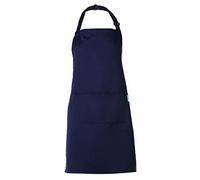 Adults Polyester Kitchen BBQ Restaurant Apron with Adjustable Neck Belt 2 Pockets for Cooking Baking Gardening for Men Women-Navy Blue