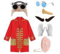 Adults Professor Egg Villain Costume - Standard - Red Jacket, Bald Cap, Goggles, Glasses, Nose, Inflatable Belly, Moustache and Gloves - Mens Halloween Cosplay Comic Con Fancy Dress Costume