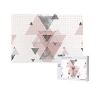 Adults Puzzle Game Challenging Puzzles,Jigsaw Puzzles 1000 Pieces,Abstract Geo In Blush Pink And Grey