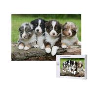 Adults Puzzle Game Challenging Puzzles,Jigsaw Puzzles 1000 Pieces,Australian Shepherd Small Puppies Quartet