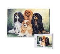 Adults Puzzle Game Challenging Puzzles,Jigsaw Puzzles 1000 Pieces,Black Golden Cavalier King Charles Spaniel