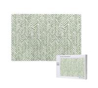 Adults Puzzle Game Challenging Puzzles,Jigsaw Puzzles 1000 Pieces,Boho Herringbone Pattern Sage Green And White