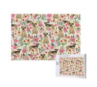 Adults Puzzle Game Challenging Puzzles,Jigsaw Puzzles 1000 Pieces,Border Terrier Florals Cream