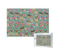 Adults Puzzle Game Challenging Puzzles,Jigsaw Puzzles 1000 Pieces,Border Terrier Florals Dog Breed