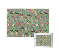 Adults Puzzle Game Challenging Puzzles,Jigsaw Puzzles 1000 Pieces,Border Terrier Florals Dog Breed