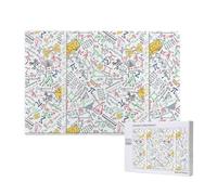 Adults Puzzle Game Challenging Puzzles,Jigsaw Puzzles 1000 Pieces,Colorful Math Doodles On Grid