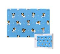 Adults Puzzle Game Challenging Puzzles,Jigsaw Puzzles 1000 Pieces,Cute Jack Russell Terrier Dogs With Bones Pattern