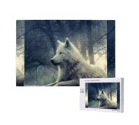 Adults Puzzle Game Challenging Puzzles,Jigsaw Puzzles 1000 Pieces,Grey Wolf In Moonlight